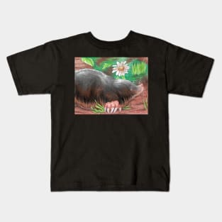 Cute Mole Digging - Full Kids T-Shirt